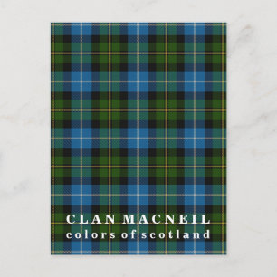 Färg of Scotland Klan MacNeil Tartan Vykort
