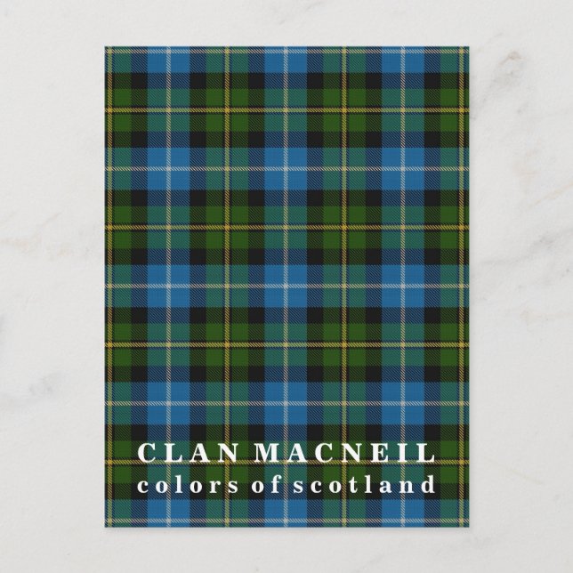 Färg of Scotland Klan MacNeil Tartan Vykort (Framsida)