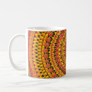 Färg Orange Mandala Original Art Mugg