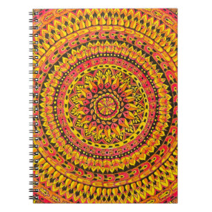 Färg Orange Mandala Original Konst Anteckningsbok
