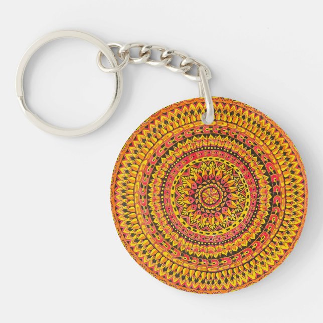Färg Orange Mandala Originalkonst  (Framsidan)