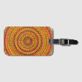 Färg Orange Mandala Originalkonst Bagagebricka