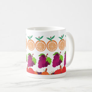 Färg Orange och grafik - Fruktdesign Kaffemugg