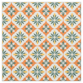 Färg Orange Tile Mönster Tyg