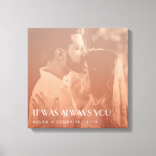 Färg Overlay Anpassningsbar Photo Newly Weds Gift Canvastryck