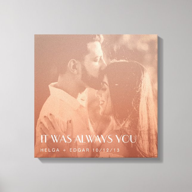 Färg Overlay Anpassningsbar Photo Newly Weds Gift Canvastryck (Framsida)