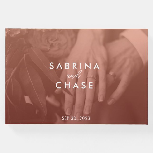  Färg Overlay Photo Bröllop Gästböcker (Framsida)