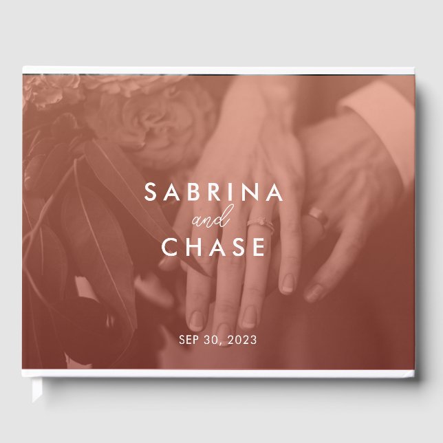  Färg Overlay Photo Bröllop Gästböcker (Framsida)