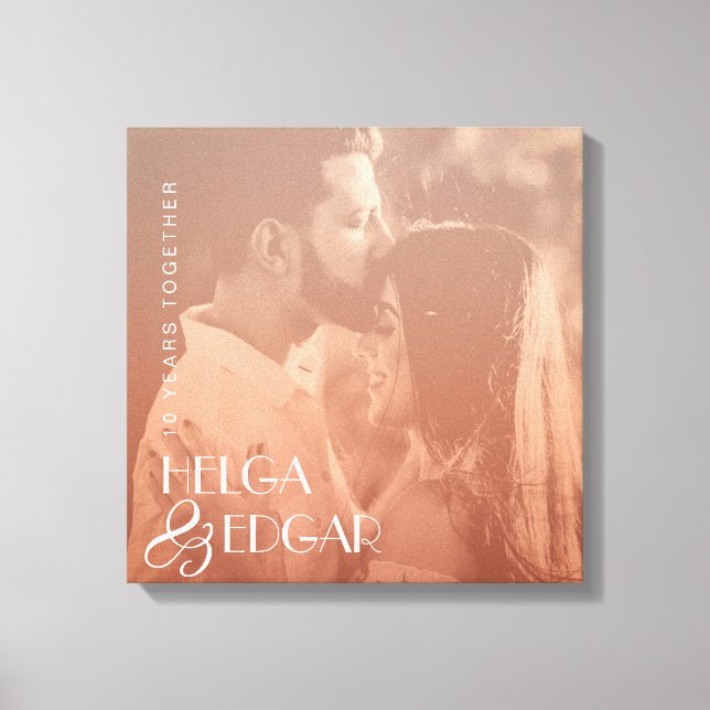 Färg Overlay Snyggt Photo Anniury Gift Canvastryck (Framsida)