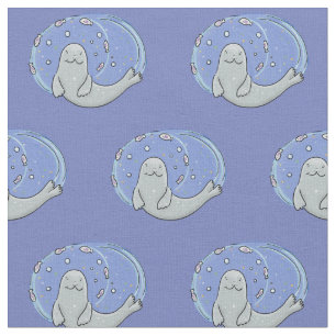 Färg på Cute lycklig och illustration av fiskblått Tyg
