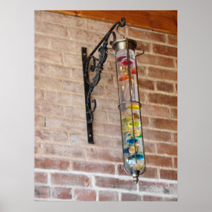 Färg på en tegelvägg poster