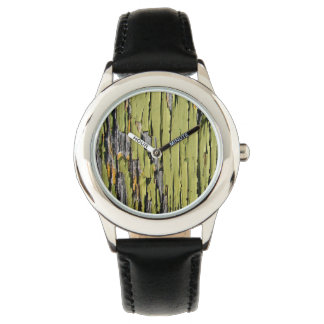 Färg på Grönt på viltlevande Barn Wood Armbandsur