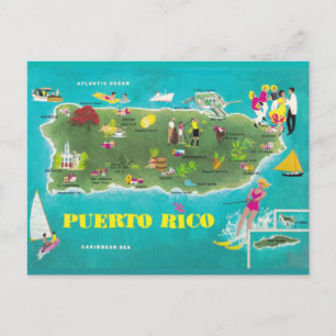 Färg på havet Puerto Rico Vykort