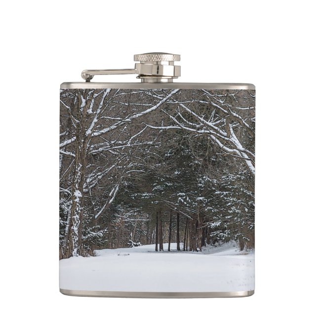 Färg på Painterly-kolv täckt av snö Fickplunta (Framsidan)