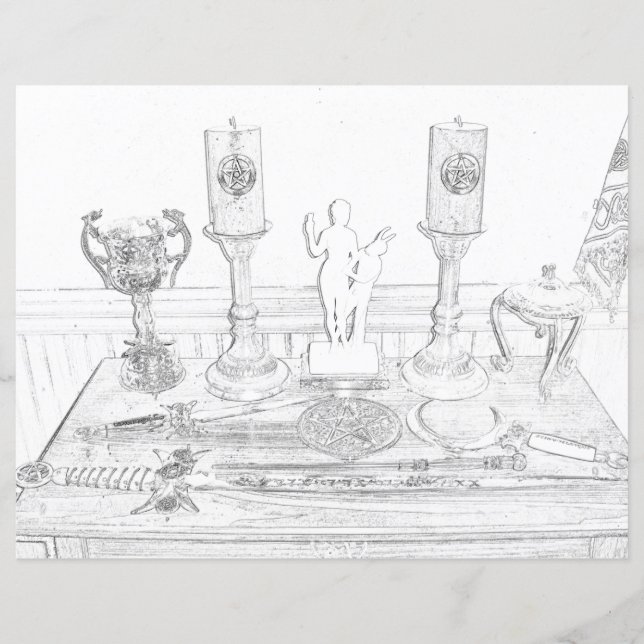 Färg på Pappra färgsidan för Altar Wicca (Framsida)