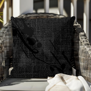 Färg på svart Burlap Modern Abstrakt Kudde