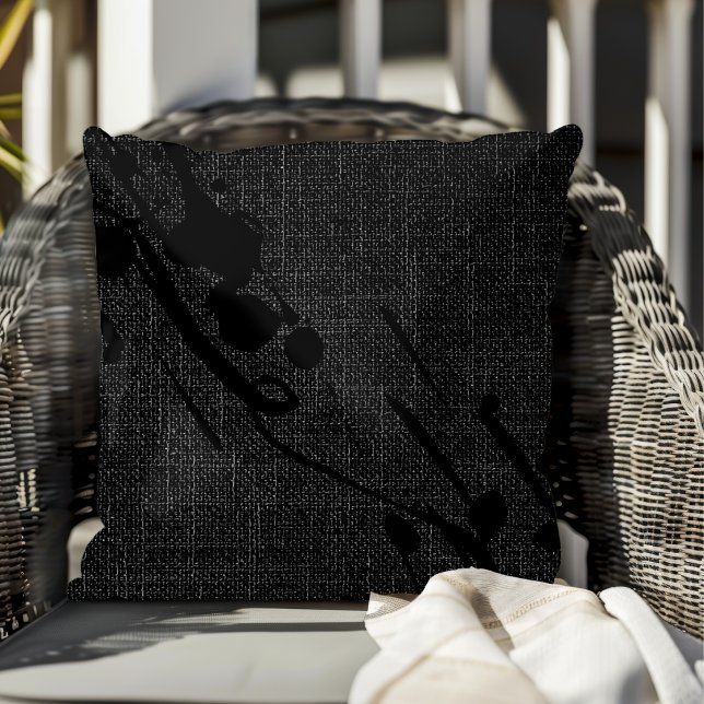 Färg på svart Burlap Modern Abstrakt Kudde (Skapare uppladdad)