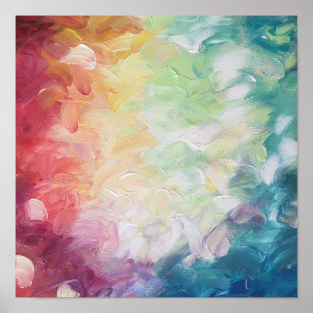 Färg på tjockt texturerad Abstrakt Poster (Framsidan)