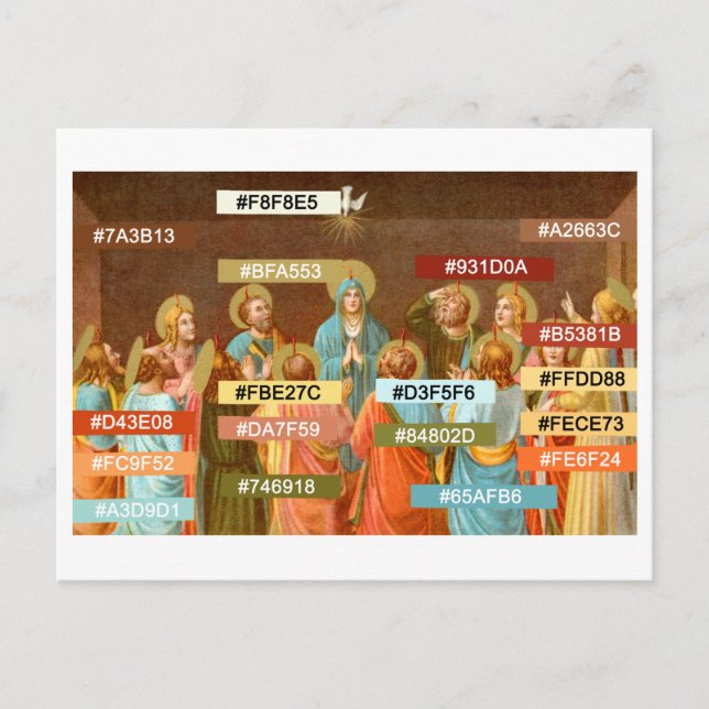Färg-palett för Pentecost-vykort (SB 01) Vykort (Framsida)