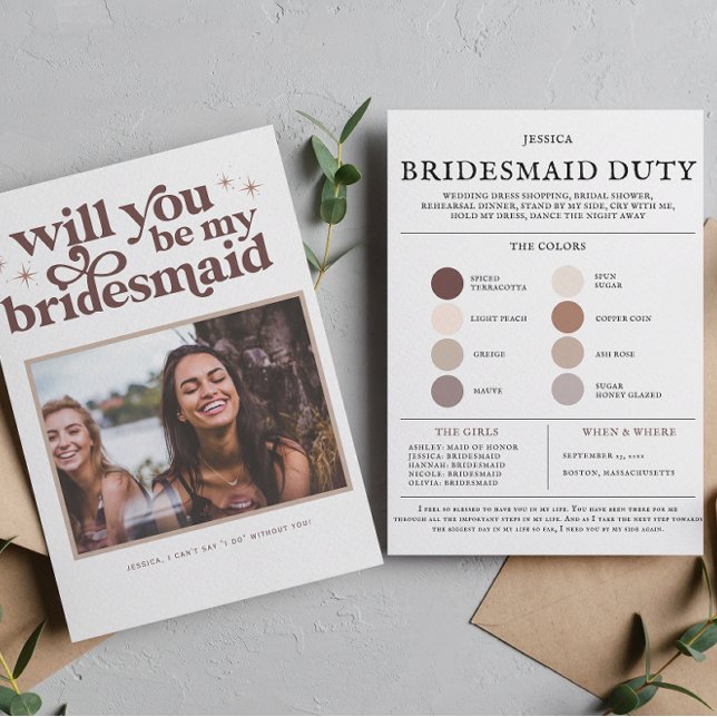 Färg Palette, blir du min Bridesmaid Frieri Anteckningskort (Skapare uppladdad)