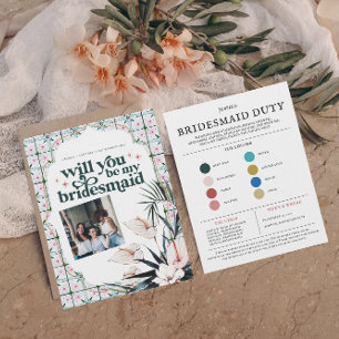 Färg Palette, blir du min Bridesmaid Frieri Meddelande