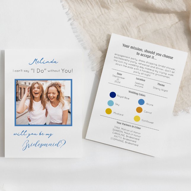 Färg Palette Bridesmaid Frieri kort (Skapare uppladdad)
