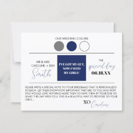 Färg Palette Bridesmaid Frieri kort