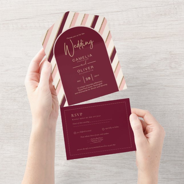 Färg Palette Burgundy Rosa Guld Bröllop (Tearaway)