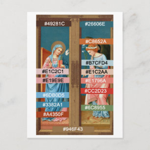 Färg Palette för anmälan av F. Lippi Vykort