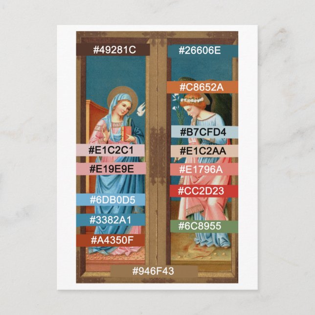 Färg Palette för anmälan av F. Lippi Vykort (Framsida)