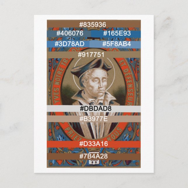 Färg Palette for St. Ivo of Kermartin (M 005) Vykort (Framsida)