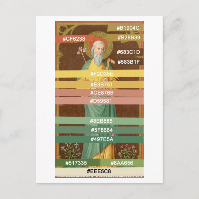 Färg Palette for St. Joseph (SAU 35) Vykort (Framsida)