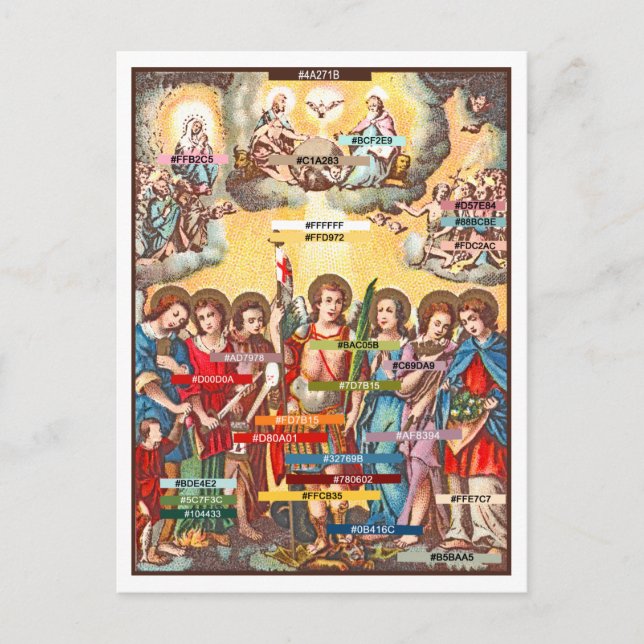 Färg Palette for the Seven Archangels (CP 001) Vykort (Framsida)