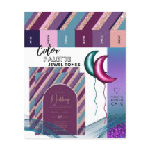 Färg Palette Jewel Tones Magenta Teal Ro Guld