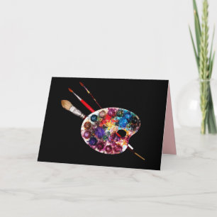 FÄRG PALETTE OCH BRUSHES KORT