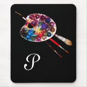 FÄRG PALETTE, svart monogram Musmatta