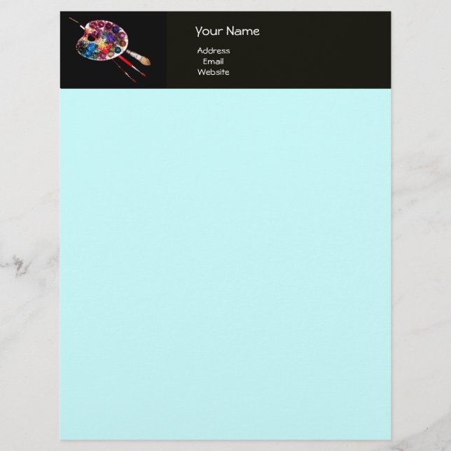 FÄRG PALETTE , svart och blå Brevhuvud (Framsida)