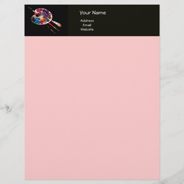 FÄRG PALETTE , svart och rosa Brevhuvud (Framsida)