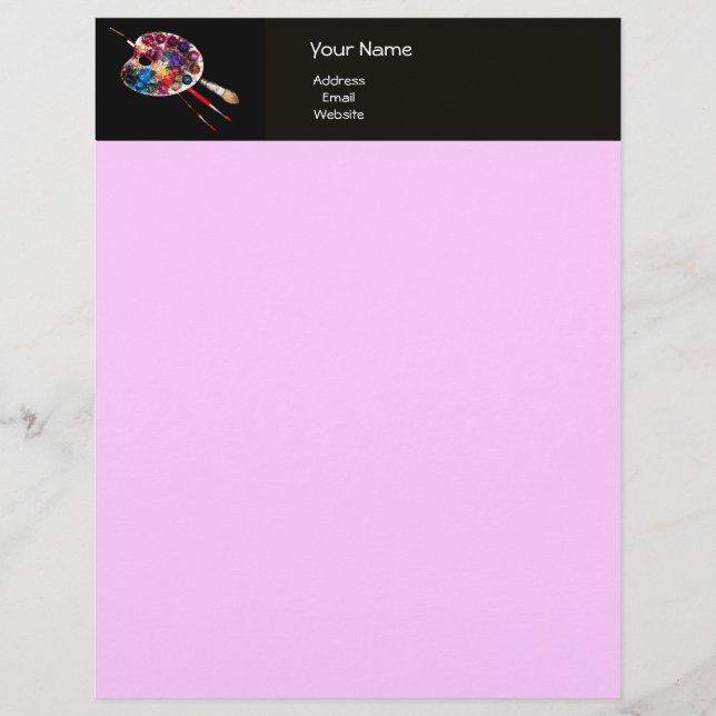 FÄRG PALETTE , svart och rosa Brevhuvud (Framsida)