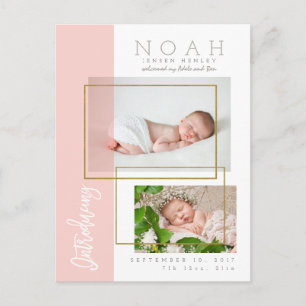 FÄRG PANELS BIRTH ANNOUNCEMENT MEDDELANDE VYKORT