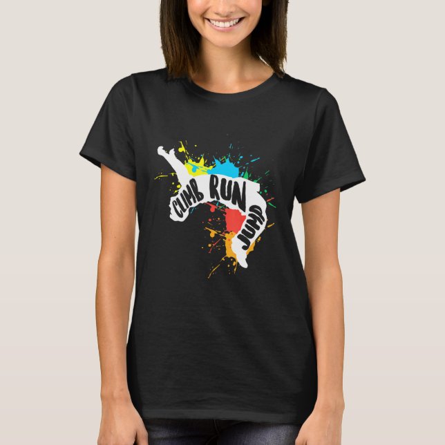 Färg Parkour Backflip Free Running Mp T Shirt (Framsida)