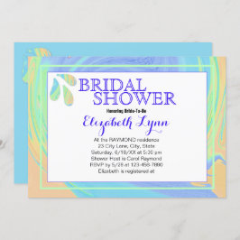 Färg Pastel Stänk Paint Swirl-mall Inbjudningar