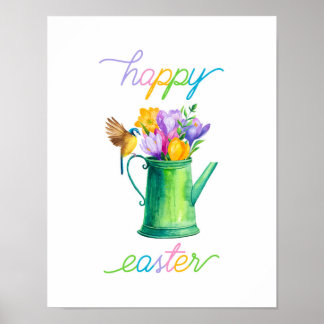 Färg Pastel Watercolor Glad påsk Poster