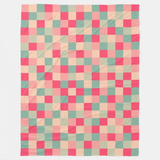 Färg Patchwork Mönster 151214 Fleecefilt (Framsidan)