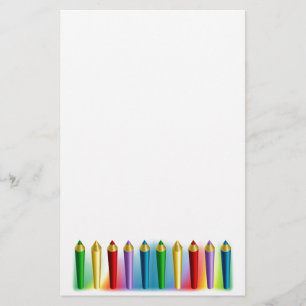 Färg Pencil Brevpapper