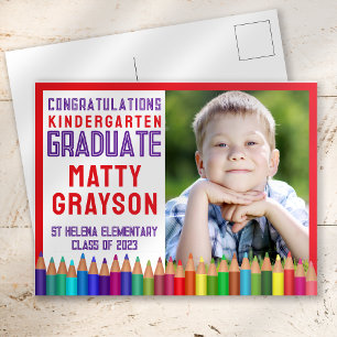 Färg Pencil Kindergarten Photo Studenten Meddelande Vykort