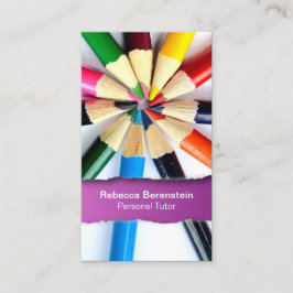 Färg Pencil Tutor Ripping Fuschia Affärskort Visitkort