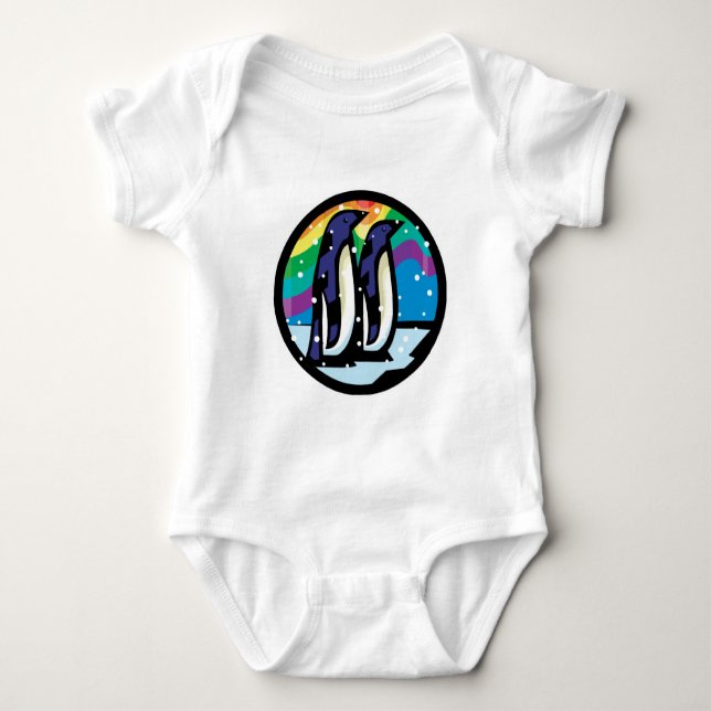 Färg penguin cirkeldesign tröja (Framsida)