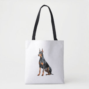 Färg-pennskiss av Doberman Pinscher. Essen Tygkasse