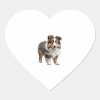 Färg-pennskiss av en Shetland Sheepdog. Essen Hjärtformat Klistermärke